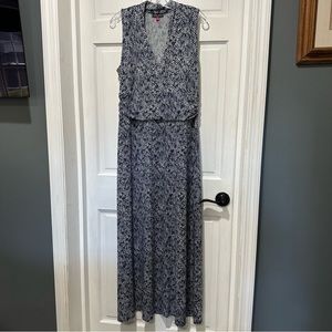 Vince Camuto Navy Animal Print Maxi Dress